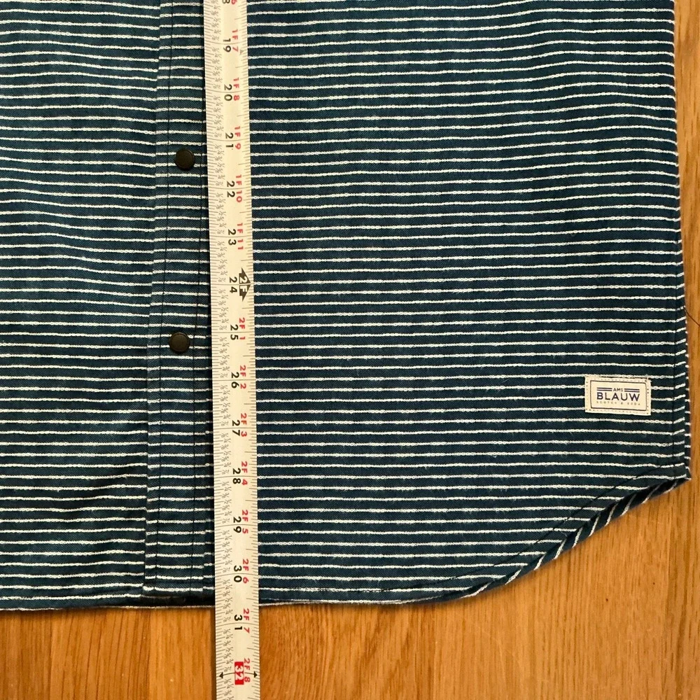 BLAUW Scotch & Soda Amsterdam Reversible Blue Stripe Long Sleeve‎ Shirt - sz S/M